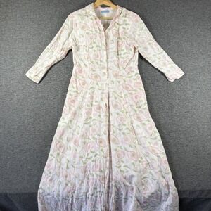 India Amory Button Front Dress Womens 3 Floral Block Print